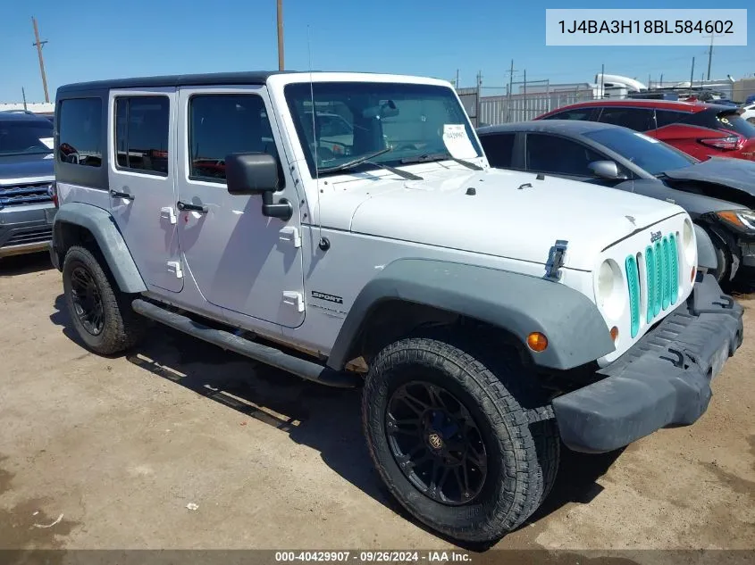 1J4BA3H18BL584602 2011 Jeep Wrangler Unlimited Sport