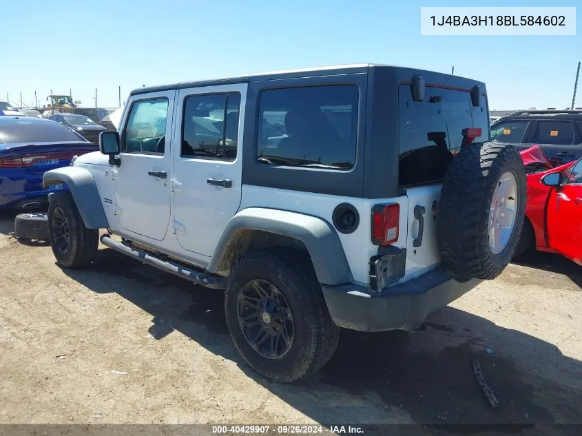 2011 Jeep Wrangler Unlimited Sport VIN: 1J4BA3H18BL584602 Lot: 40429907