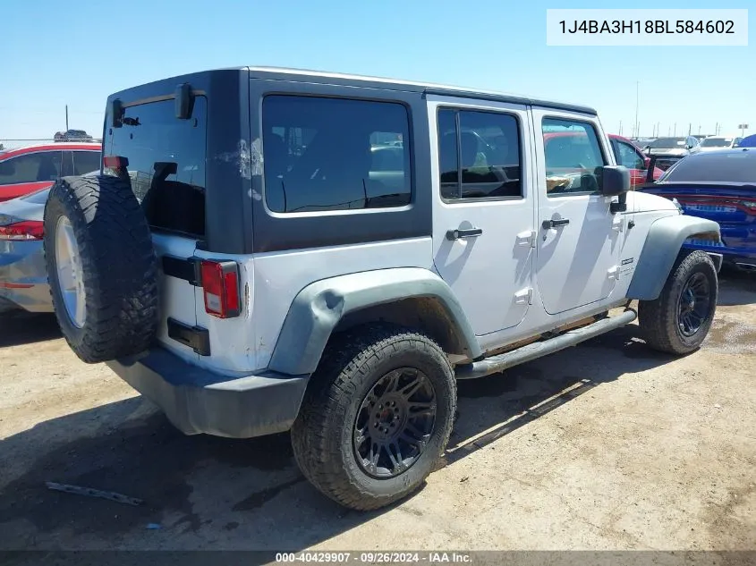 2011 Jeep Wrangler Unlimited Sport VIN: 1J4BA3H18BL584602 Lot: 40429907