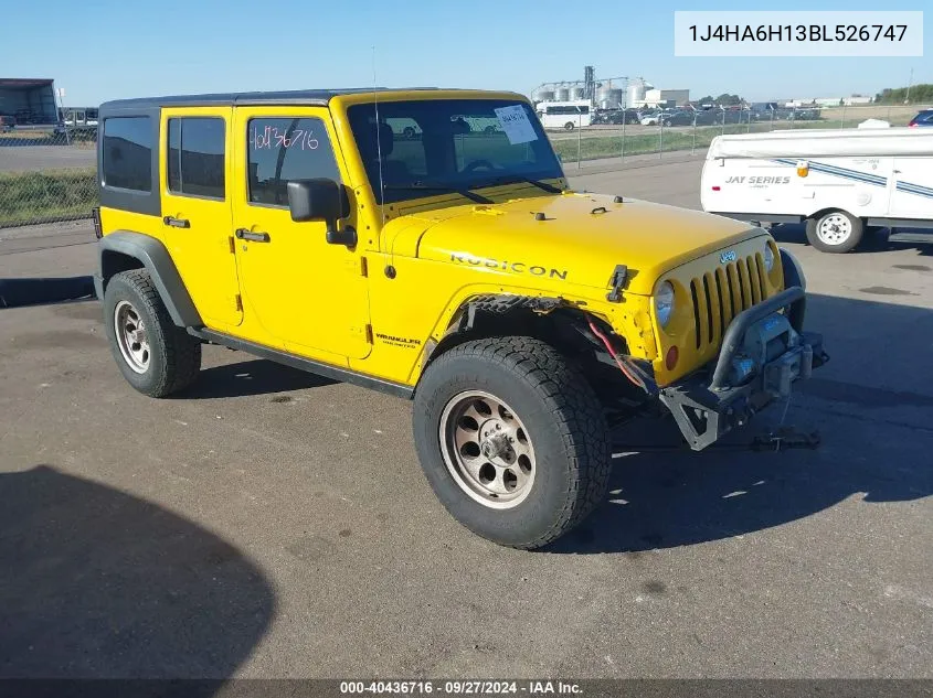 2011 Jeep Wrangler Unlimited Rubicon VIN: 1J4HA6H13BL526747 Lot: 40436716