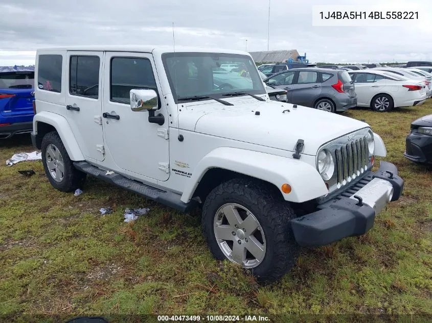 2011 Jeep Wrangler Unlimited Sahara VIN: 1J4BA5H14BL558221 Lot: 40473499