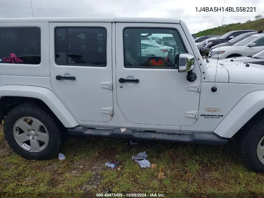 2011 Jeep Wrangler Unlimited Sahara VIN: 1J4BA5H14BL558221 Lot: 40473499