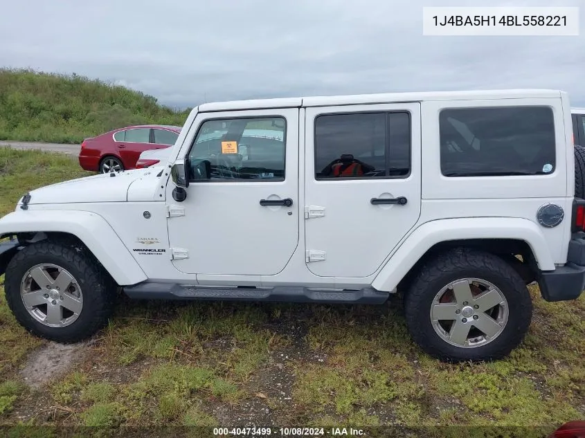 2011 Jeep Wrangler Unlimited Sahara VIN: 1J4BA5H14BL558221 Lot: 40473499