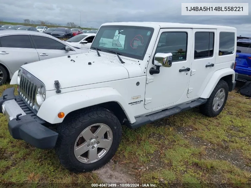 2011 Jeep Wrangler Unlimited Sahara VIN: 1J4BA5H14BL558221 Lot: 40473499