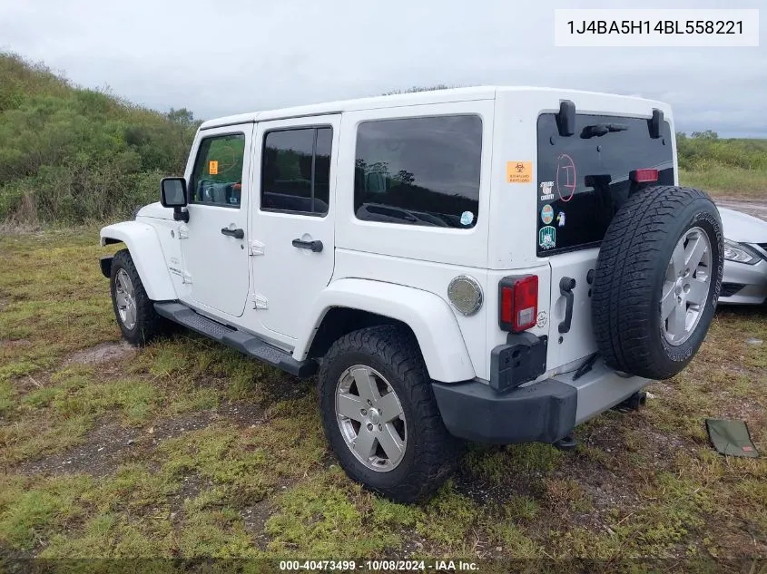 2011 Jeep Wrangler Unlimited Sahara VIN: 1J4BA5H14BL558221 Lot: 40473499