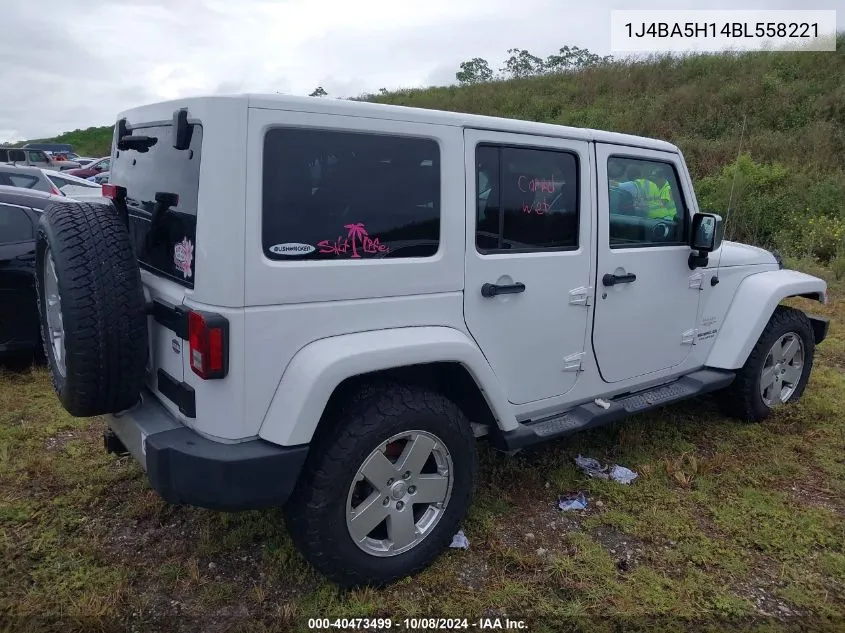 2011 Jeep Wrangler Unlimited Sahara VIN: 1J4BA5H14BL558221 Lot: 40473499