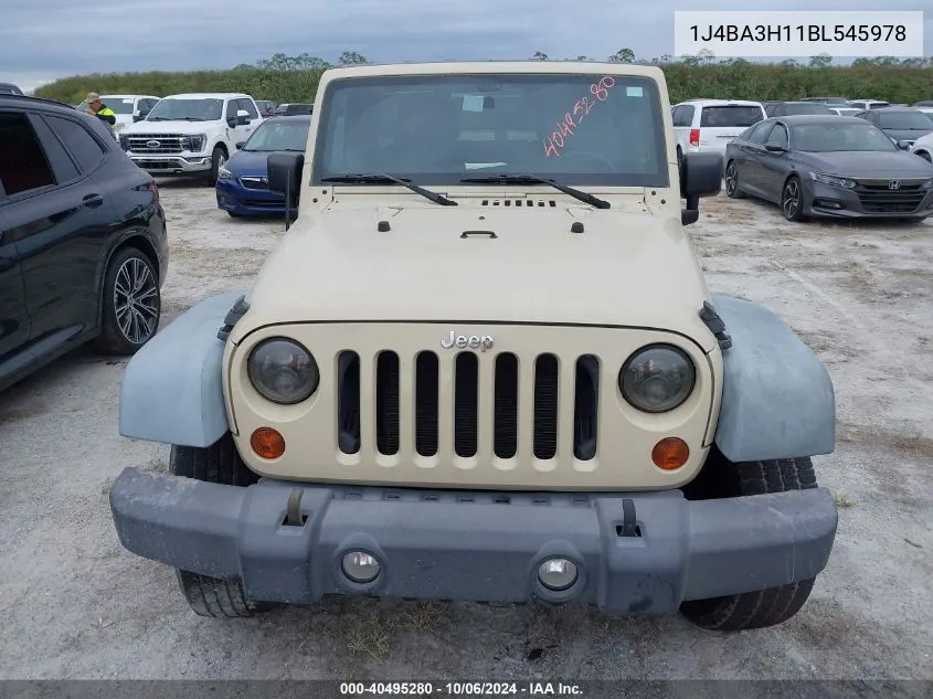 2011 Jeep Wrangler Unlimited Sport VIN: 1J4BA3H11BL545978 Lot: 40495280