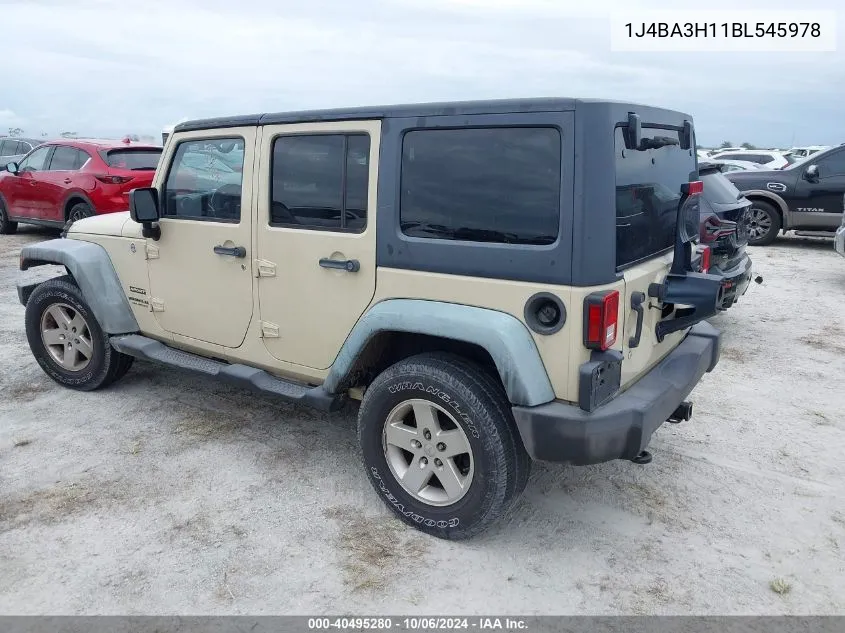 2011 Jeep Wrangler Unlimited Sport VIN: 1J4BA3H11BL545978 Lot: 40495280