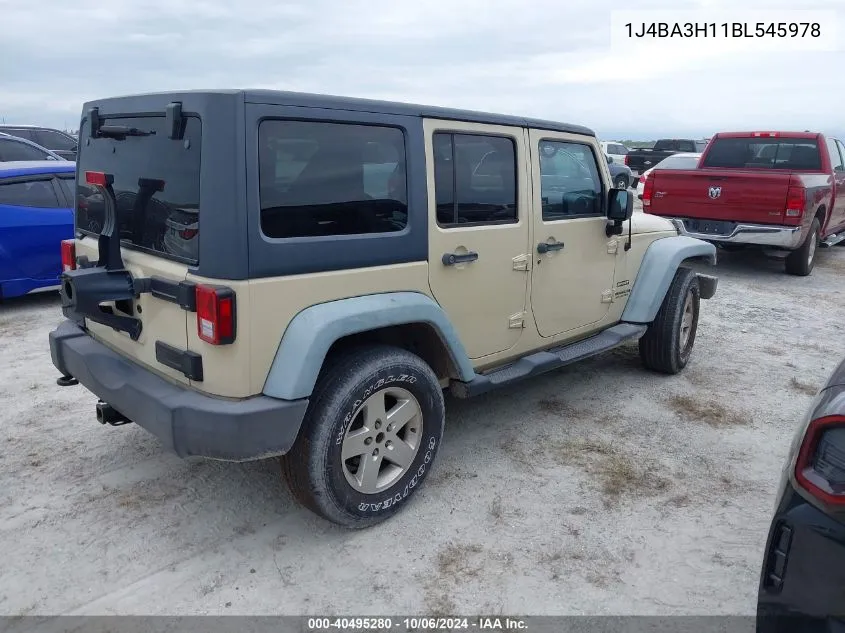 2011 Jeep Wrangler Unlimited Sport VIN: 1J4BA3H11BL545978 Lot: 40495280