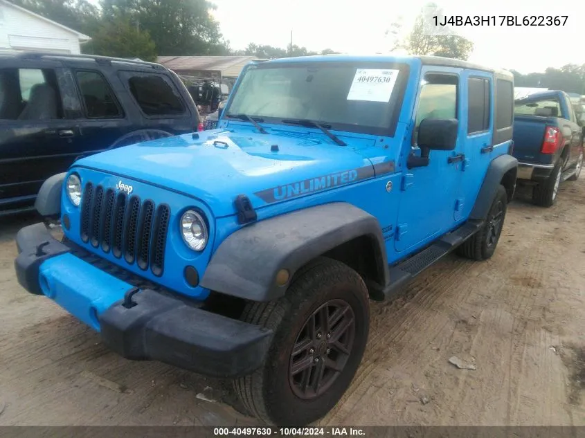 2011 Jeep Wrangler Unlimited Sport VIN: 1J4BA3H17BL622367 Lot: 40497630