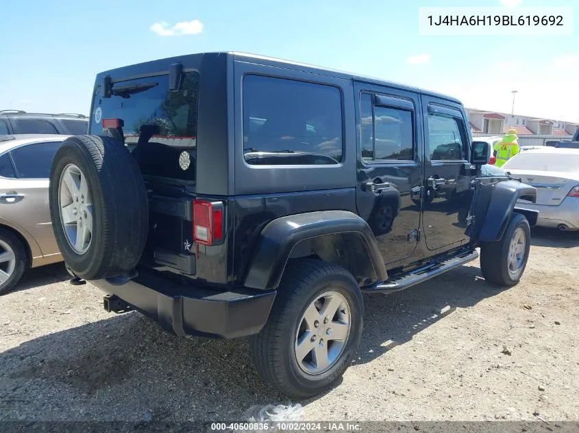 2011 Jeep Wrangler Unlimited Rubicon VIN: 1J4HA6H19BL619692 Lot: 40500836