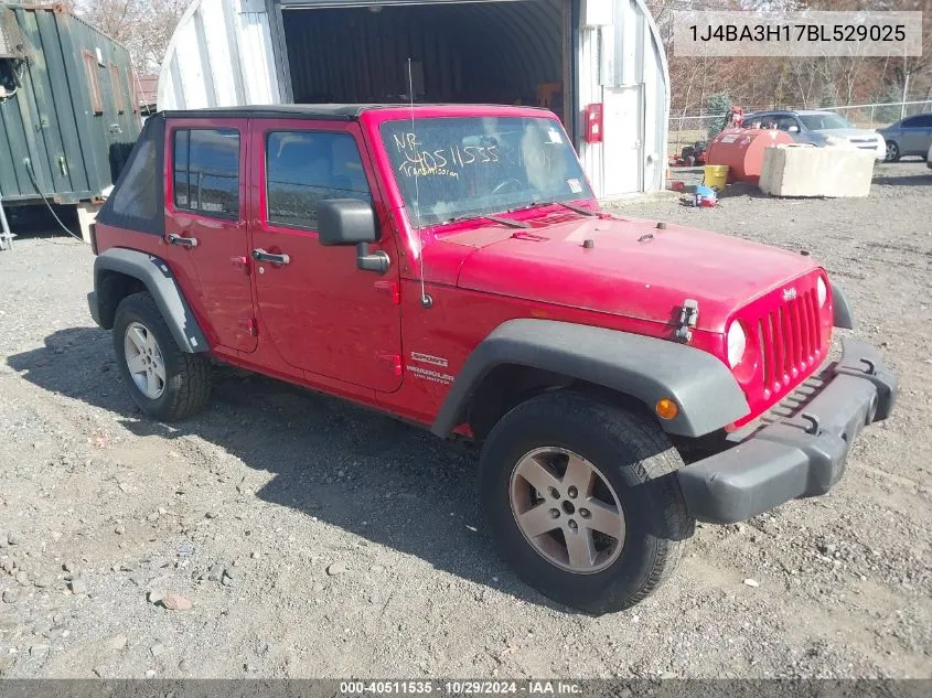 2011 Jeep Wrangler Unlimited Sport VIN: 1J4BA3H17BL529025 Lot: 40511535