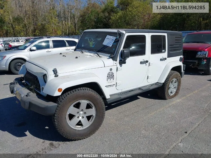 2011 Jeep Wrangler Unlimited Sahara VIN: 1J4BA5H11BL594285 Lot: 40522220