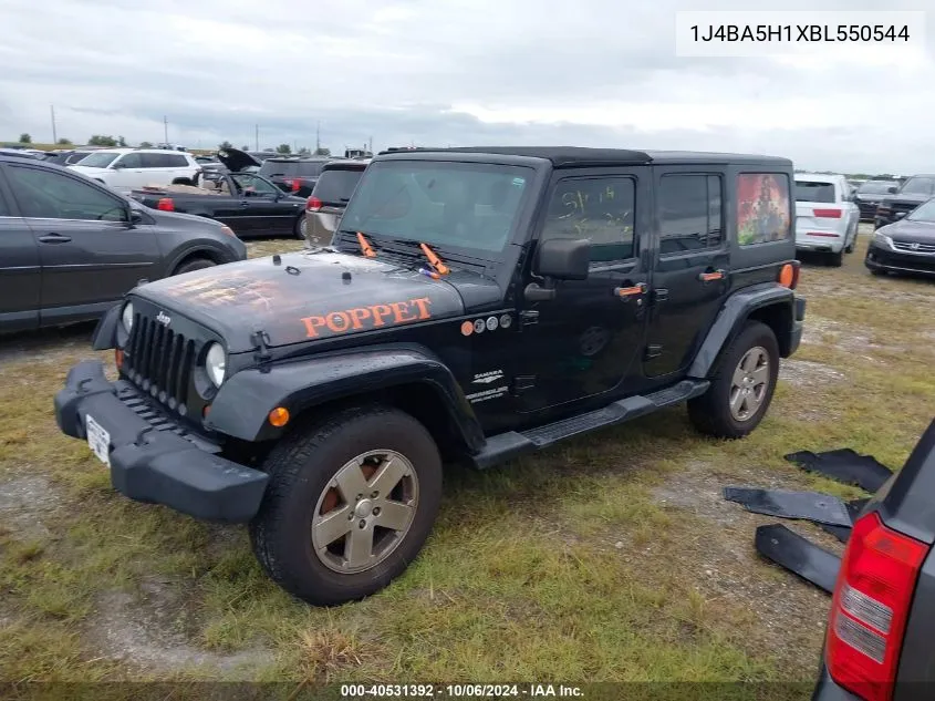 2011 Jeep Wrangler Unlimited Sahara VIN: 1J4BA5H1XBL550544 Lot: 40531392