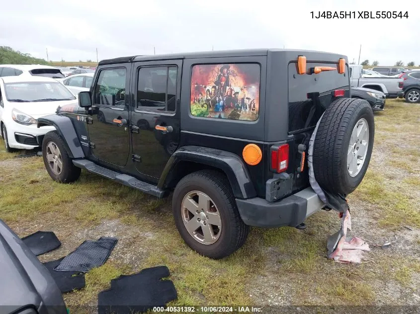 2011 Jeep Wrangler Unlimited Sahara VIN: 1J4BA5H1XBL550544 Lot: 40531392