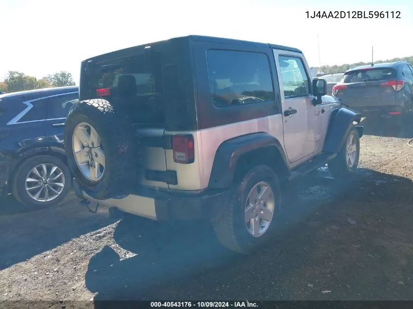 2011 Jeep Wrangler Sport VIN: 1J4AA2D12BL596112 Lot: 40543176