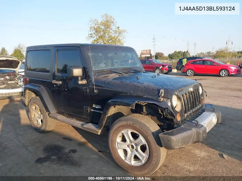 2011 Jeep Wrangler Sahara VIN: 1J4AA5D13BL593124 Lot: 40561196