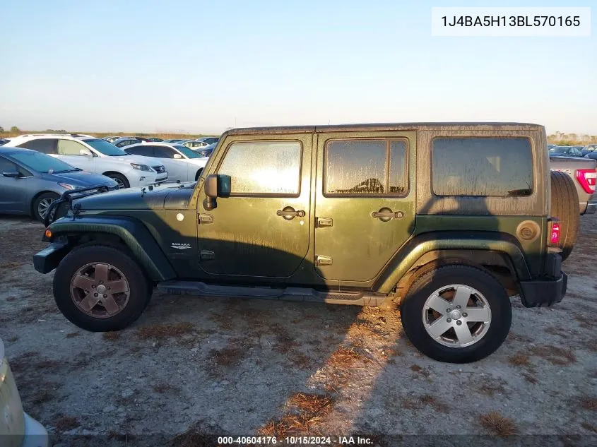 2011 Jeep Wrangler Unlimited Sahara VIN: 1J4BA5H13BL570165 Lot: 40604176