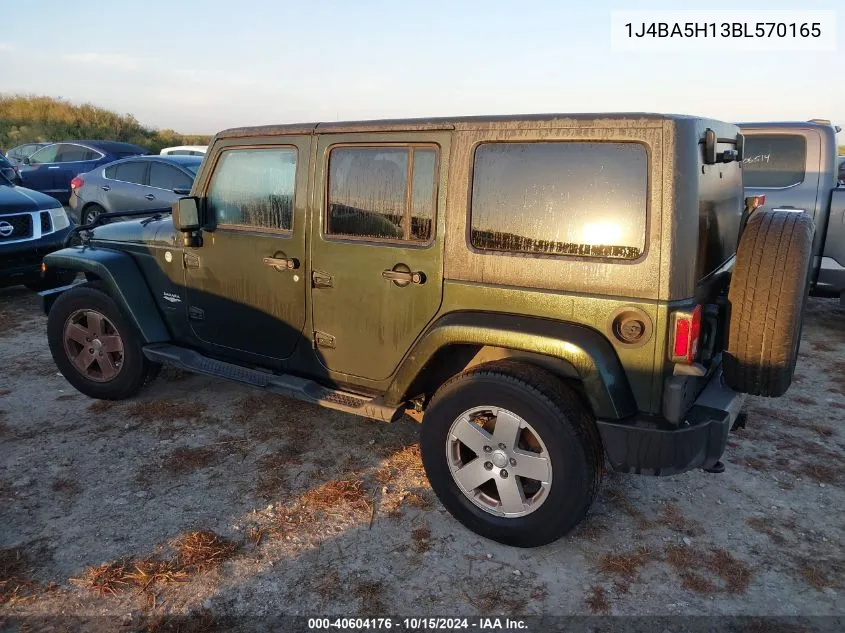 2011 Jeep Wrangler Unlimited Sahara VIN: 1J4BA5H13BL570165 Lot: 40604176