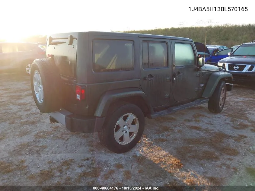 2011 Jeep Wrangler Unlimited Sahara VIN: 1J4BA5H13BL570165 Lot: 40604176