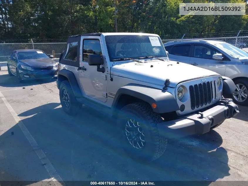 2011 Jeep Wrangler Sport VIN: 1J4AA2D16BL509392 Lot: 40617650