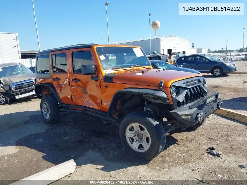 2011 Jeep Wrangler Unlimited Sport VIN: 1J4BA3H10BL514222 Lot: 40620432