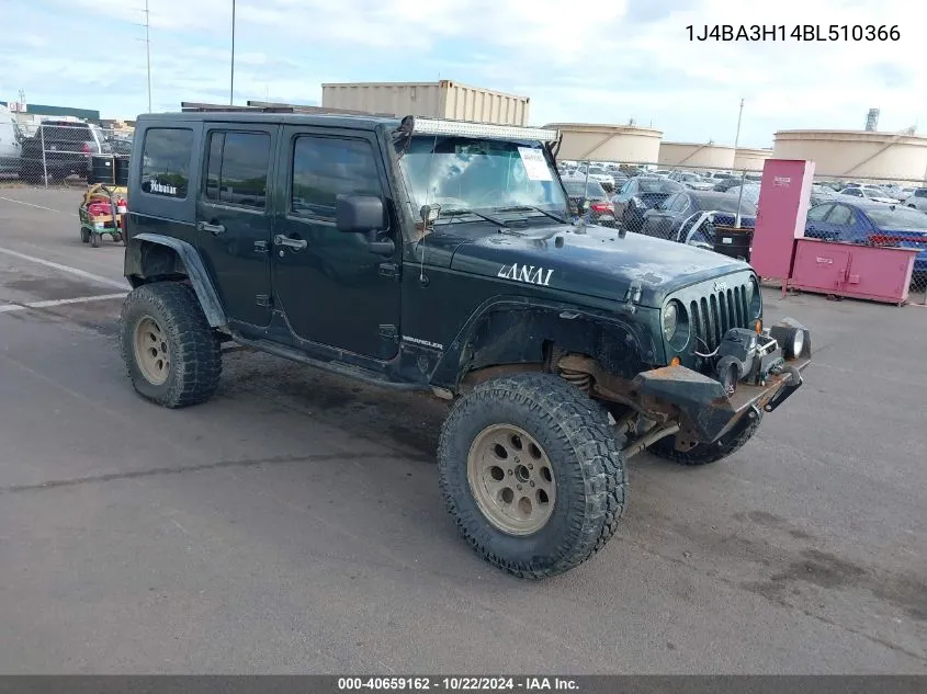 2011 Jeep Wrangler Unlimited Sport VIN: 1J4BA3H14BL510366 Lot: 40659162