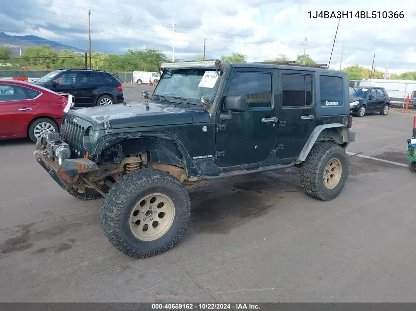 2011 Jeep Wrangler Unlimited Sport VIN: 1J4BA3H14BL510366 Lot: 40659162