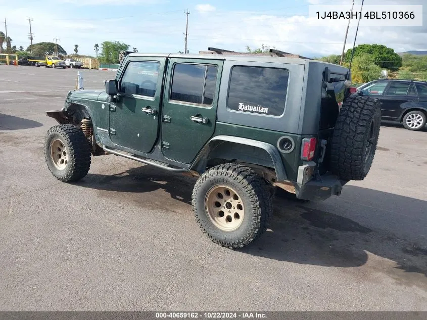 2011 Jeep Wrangler Unlimited Sport VIN: 1J4BA3H14BL510366 Lot: 40659162