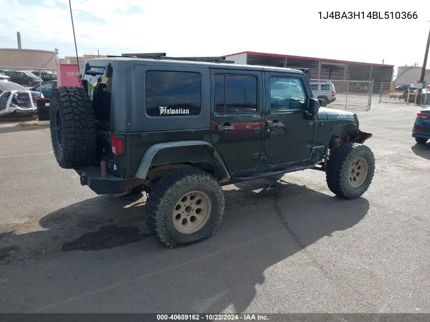 2011 Jeep Wrangler Unlimited Sport VIN: 1J4BA3H14BL510366 Lot: 40659162