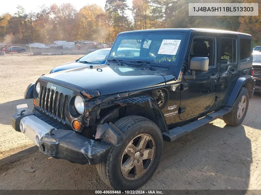 2011 Jeep Wrangler Unlimited Sahara VIN: 1J4BA5H11BL513303 Lot: 40659468