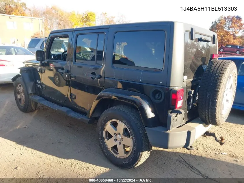 2011 Jeep Wrangler Unlimited Sahara VIN: 1J4BA5H11BL513303 Lot: 40659468