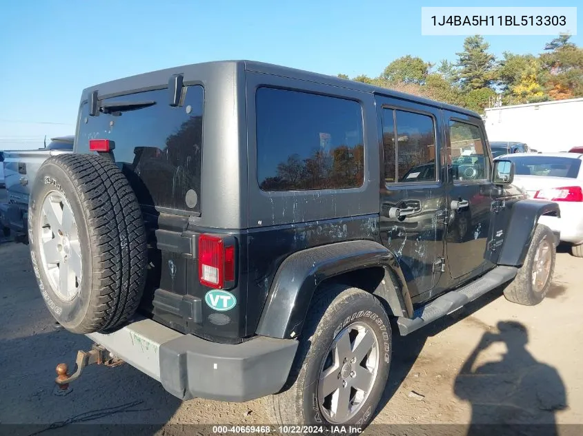 2011 Jeep Wrangler Unlimited Sahara VIN: 1J4BA5H11BL513303 Lot: 40659468