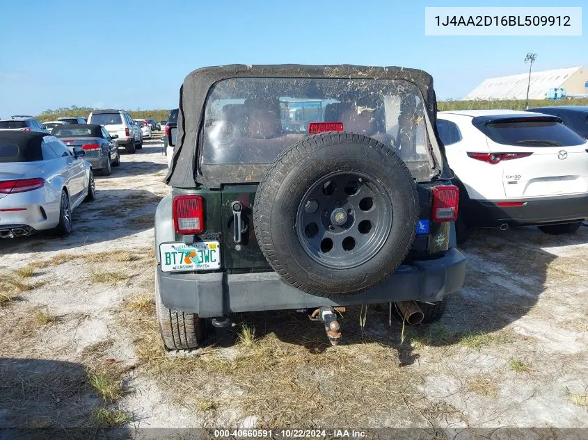 2011 Jeep Wrangler Sport VIN: 1J4AA2D16BL509912 Lot: 40660591