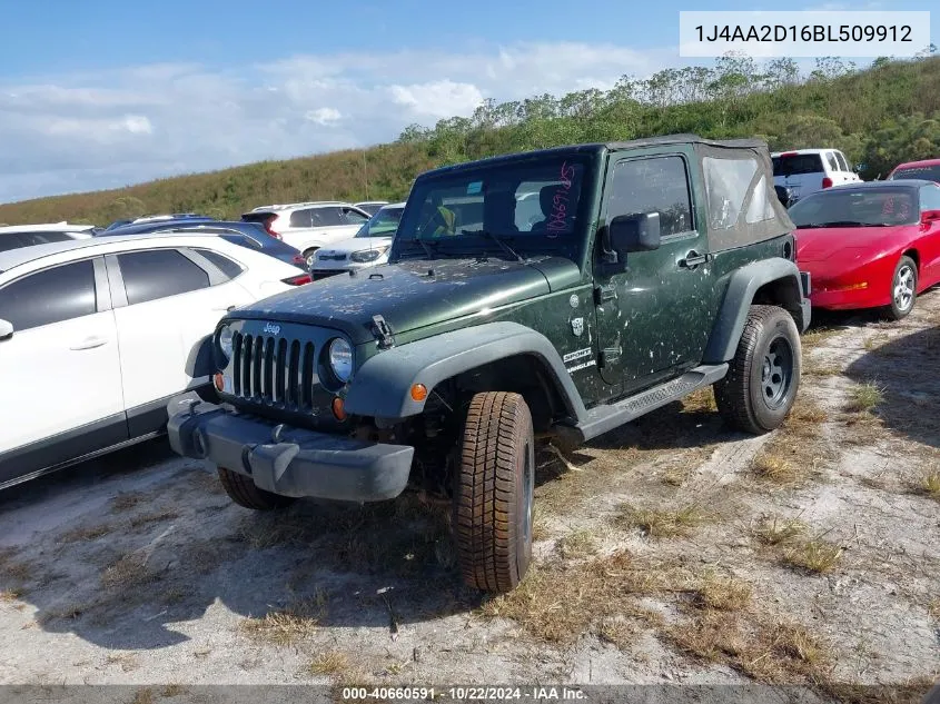 2011 Jeep Wrangler Sport VIN: 1J4AA2D16BL509912 Lot: 40660591