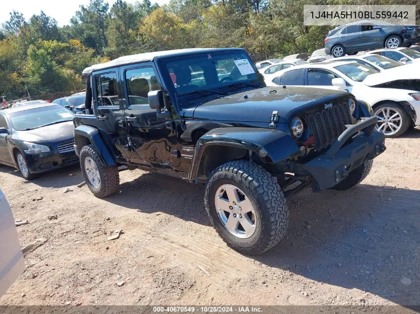 2011 Jeep Wrangler Unlimited Sahara VIN: 1J4HA5H10BL559442 Lot: 40670549