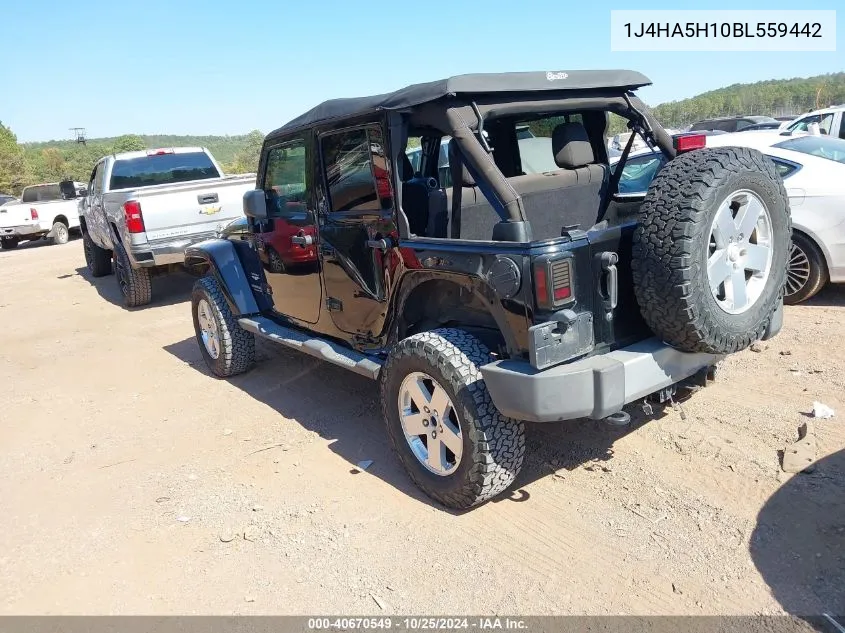 2011 Jeep Wrangler Unlimited Sahara VIN: 1J4HA5H10BL559442 Lot: 40670549