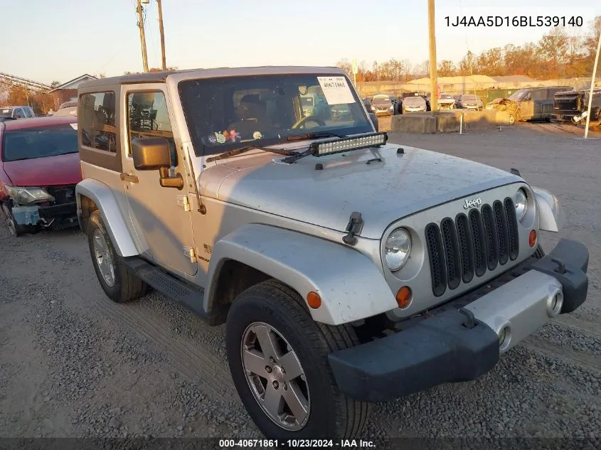 2011 Jeep Wrangler Sahara VIN: 1J4AA5D16BL539140 Lot: 40671861