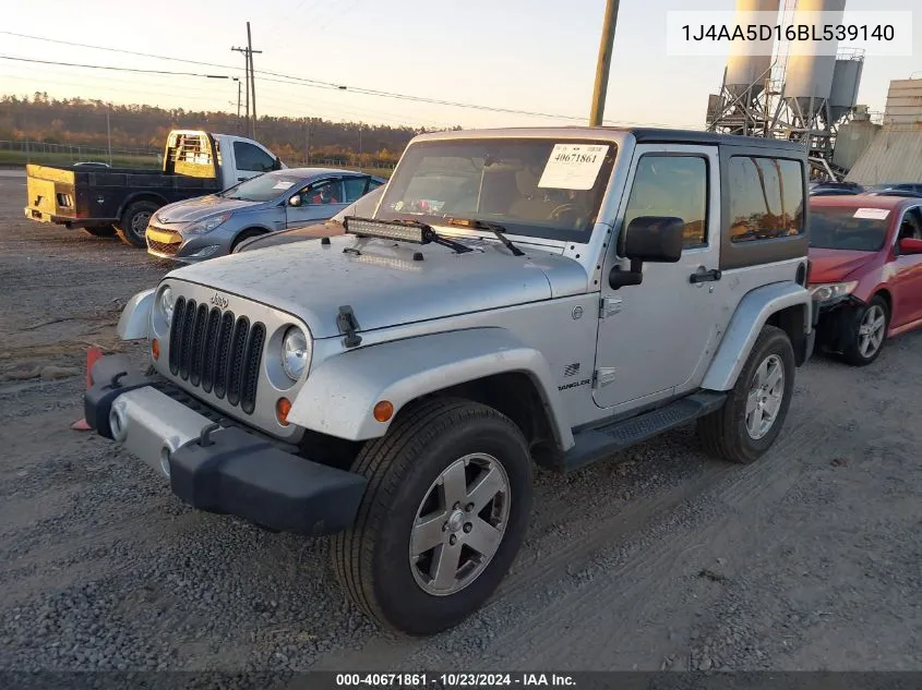 2011 Jeep Wrangler Sahara VIN: 1J4AA5D16BL539140 Lot: 40671861