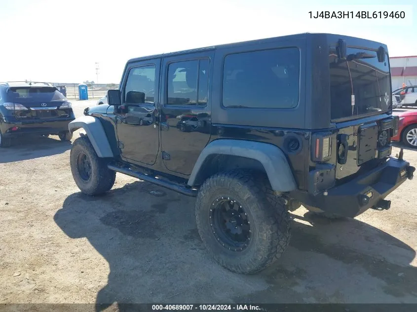 2011 Jeep Wrangler Unlimited Sport VIN: 1J4BA3H14BL619460 Lot: 40689007