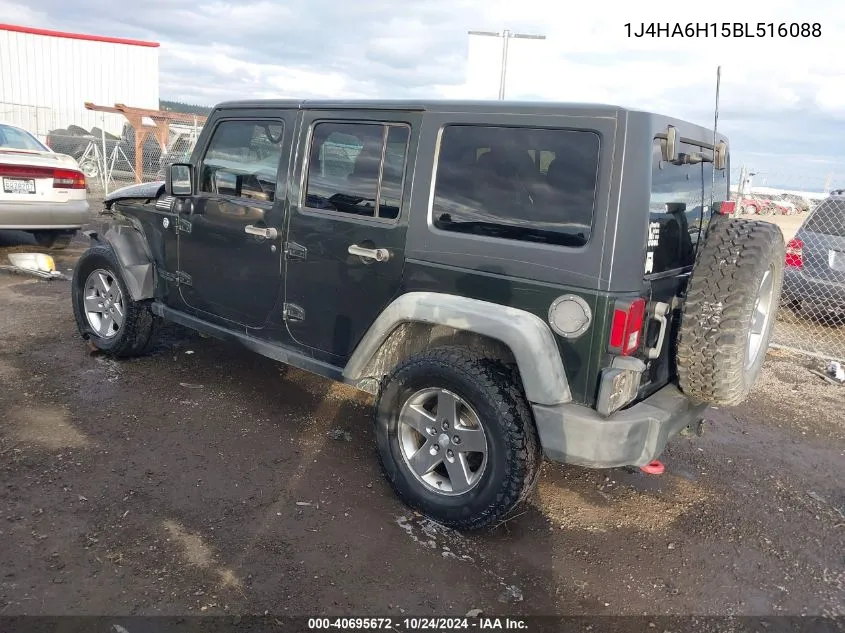 2011 Jeep Wrangler Unlimited Rubicon VIN: 1J4HA6H15BL516088 Lot: 40695672