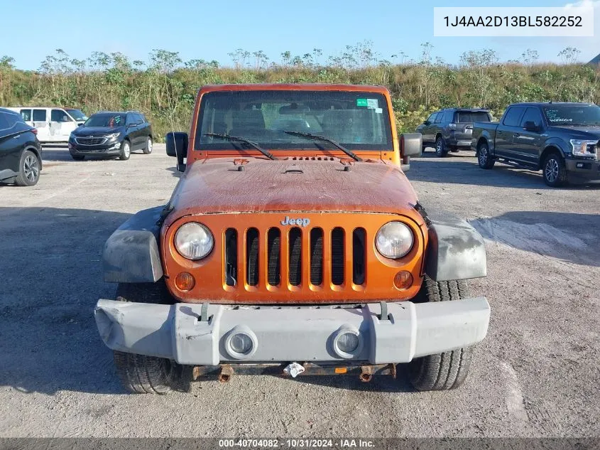 2011 Jeep Wrangler Sport VIN: 1J4AA2D13BL582252 Lot: 40704082