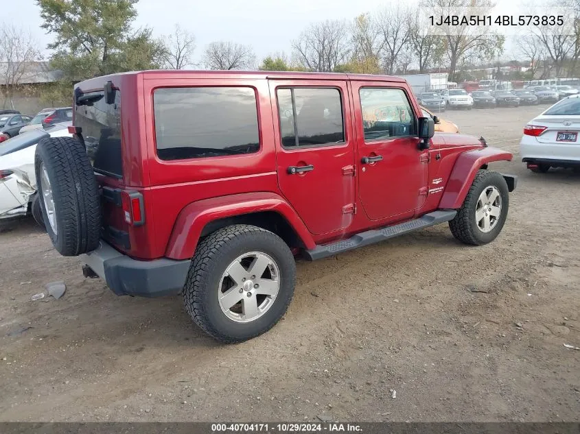 2011 Jeep Wrangler Unlimited Sahara VIN: 1J4BA5H14BL573835 Lot: 40704171