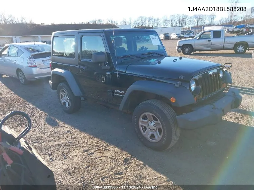 2011 Jeep Wrangler Sport VIN: 1J4AA2D18BL588208 Lot: 40839936