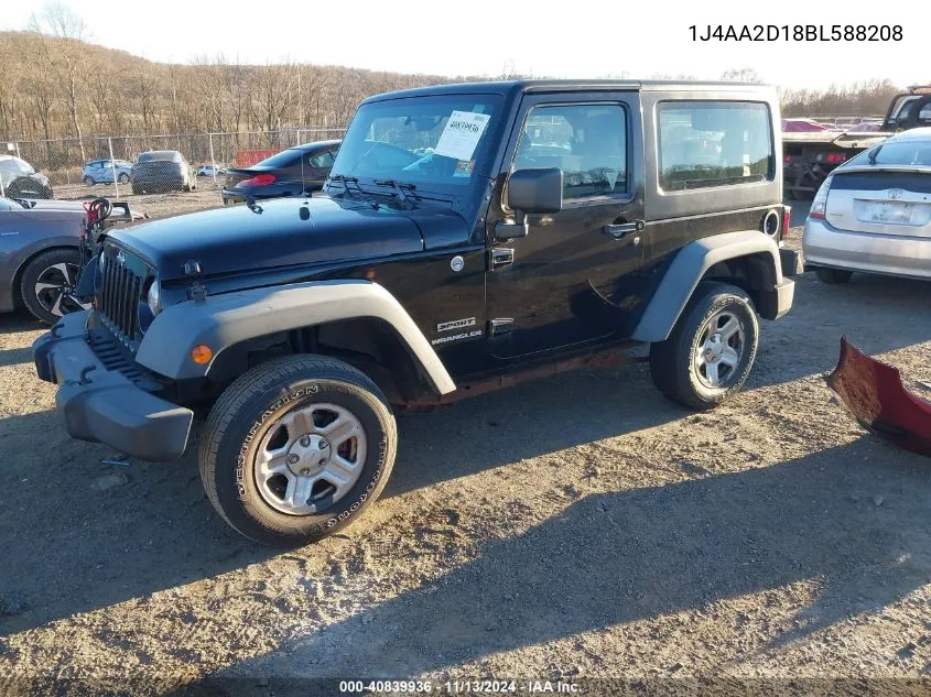 2011 Jeep Wrangler Sport VIN: 1J4AA2D18BL588208 Lot: 40839936