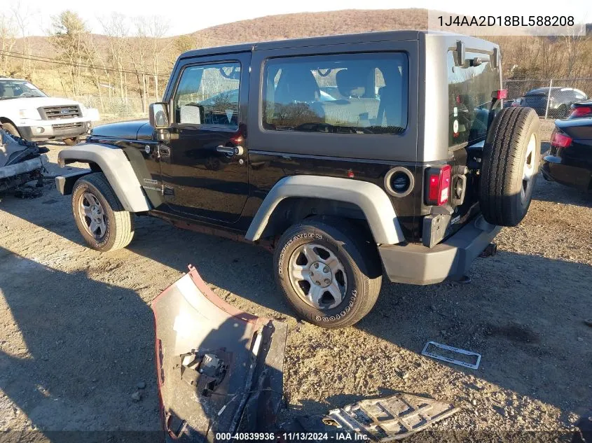 2011 Jeep Wrangler Sport VIN: 1J4AA2D18BL588208 Lot: 40839936