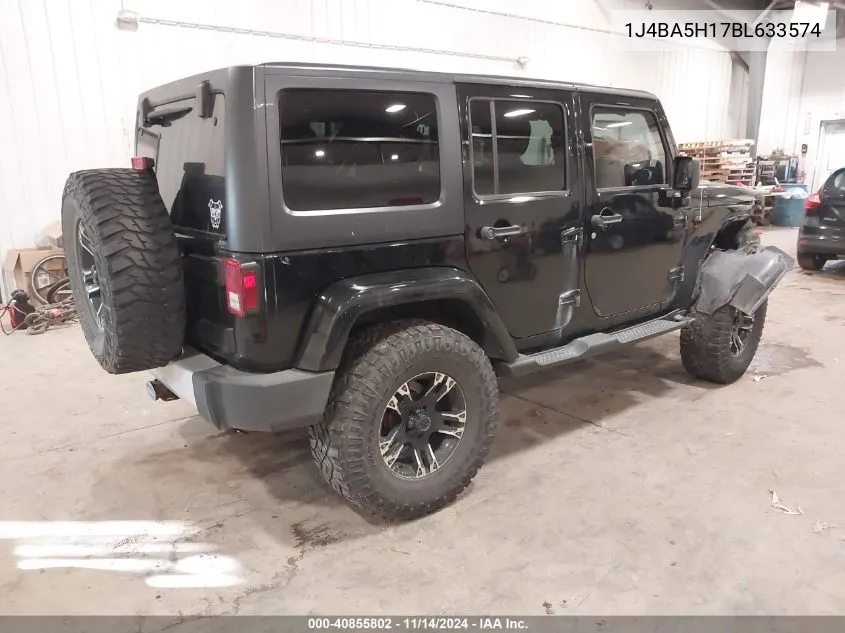 2011 Jeep Wrangler Unlimited Sahara VIN: 1J4BA5H17BL633574 Lot: 40855802