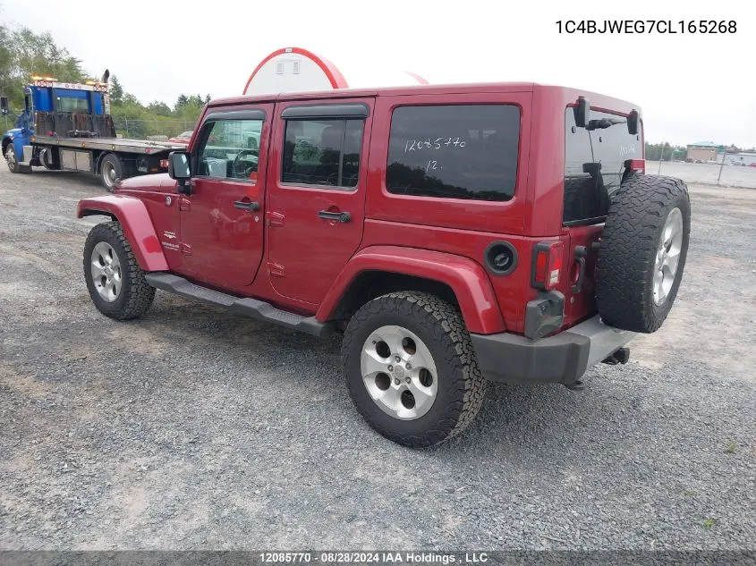 2012 Jeep Wrangler Unlimited Sahara VIN: 1C4BJWEG7CL165268 Lot: 12085770