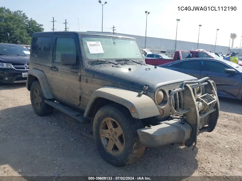 2012 Jeep Wrangler Sport VIN: 1C4GJWAG1CL112190 Lot: 39609133