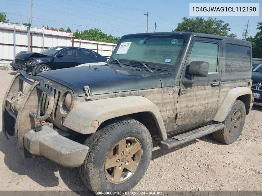 2012 Jeep Wrangler Sport VIN: 1C4GJWAG1CL112190 Lot: 39609133